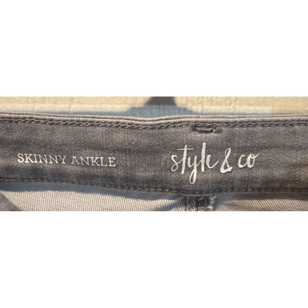 Style & Co Skinny Ankle Jeans Womens size 6 Grey - Picture 3 of 4